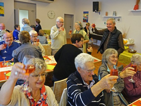 A midi, le pot d'accueil du VVF.